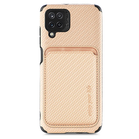 Custodia Silicone Ultra Sottile Morbida Cover con Magnetico S02D per Samsung Galaxy A12 5G Oro