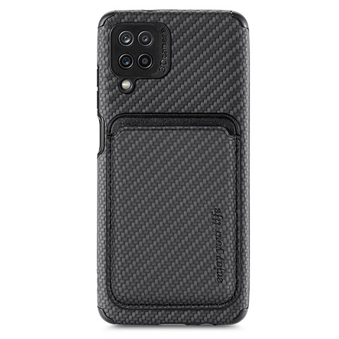 Custodia Silicone Ultra Sottile Morbida Cover con Magnetico S02D per Samsung Galaxy A12 Nero