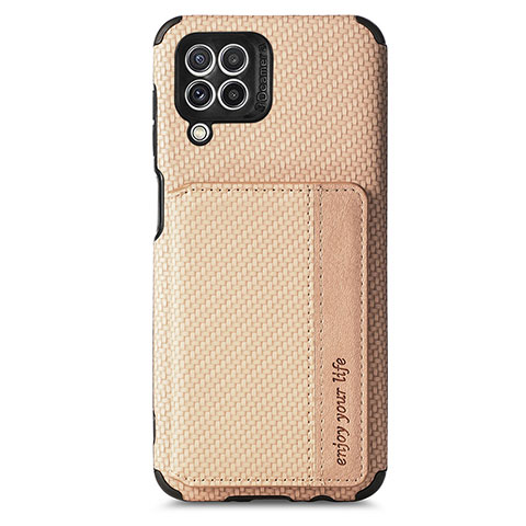 Custodia Silicone Ultra Sottile Morbida Cover con Magnetico S02D per Samsung Galaxy A22 4G Oro