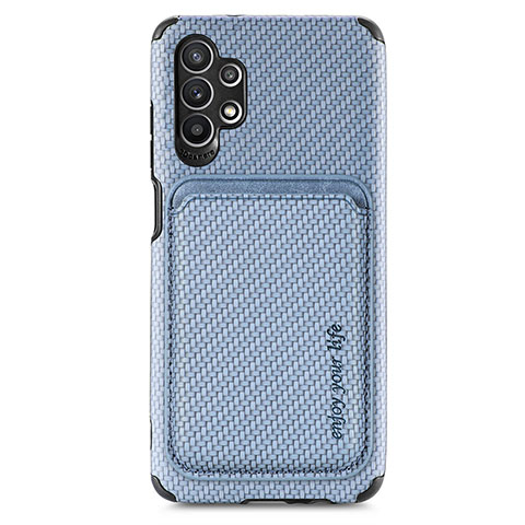 Custodia Silicone Ultra Sottile Morbida Cover con Magnetico S02D per Samsung Galaxy A32 4G Blu