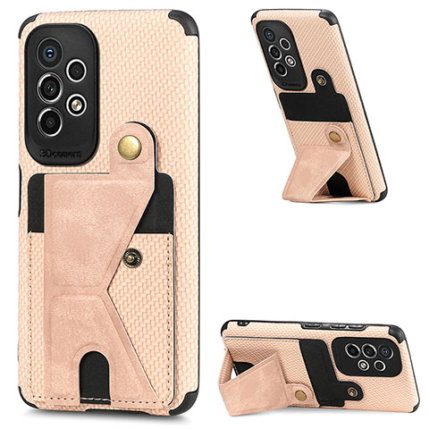 Custodia Silicone Ultra Sottile Morbida Cover con Magnetico S02D per Samsung Galaxy A73 5G Oro