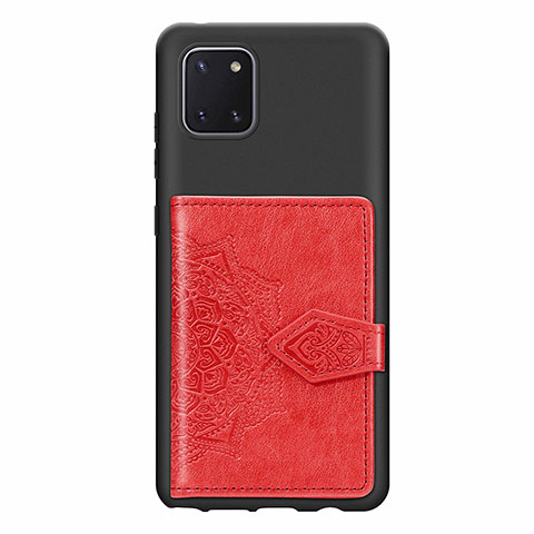 Custodia Silicone Ultra Sottile Morbida Cover con Magnetico S02D per Samsung Galaxy A81 Rosso