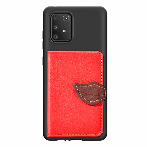 Custodia Silicone Ultra Sottile Morbida Cover con Magnetico S02D per Samsung Galaxy A91 Rosso