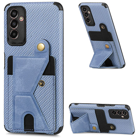 Custodia Silicone Ultra Sottile Morbida Cover con Magnetico S02D per Samsung Galaxy F13 4G Blu