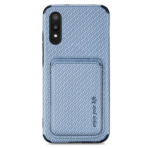 Custodia Silicone Ultra Sottile Morbida Cover con Magnetico S02D per Samsung Galaxy M02 Blu