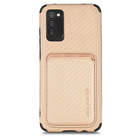 Custodia Silicone Ultra Sottile Morbida Cover con Magnetico S02D per Samsung Galaxy M02s Oro