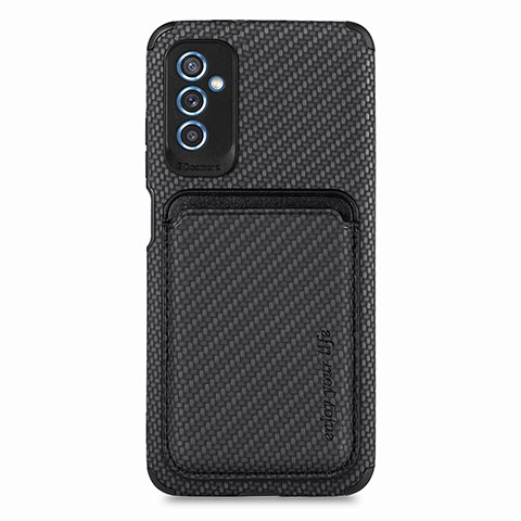 Custodia Silicone Ultra Sottile Morbida Cover con Magnetico S02D per Samsung Galaxy M52 5G Nero