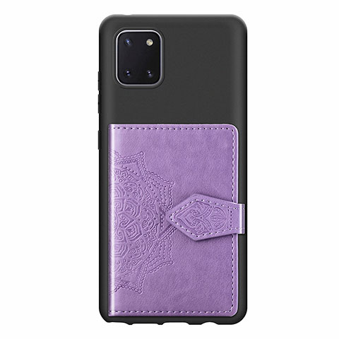 Custodia Silicone Ultra Sottile Morbida Cover con Magnetico S02D per Samsung Galaxy M60s Viola