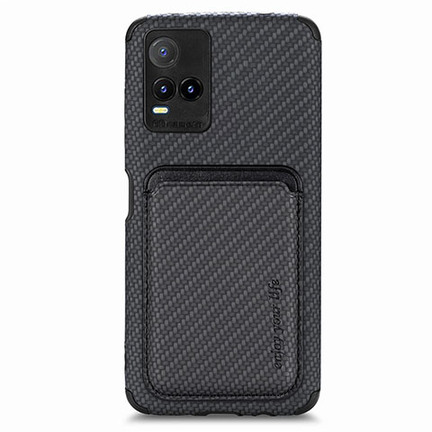 Custodia Silicone Ultra Sottile Morbida Cover con Magnetico S02D per Vivo Y21e Nero