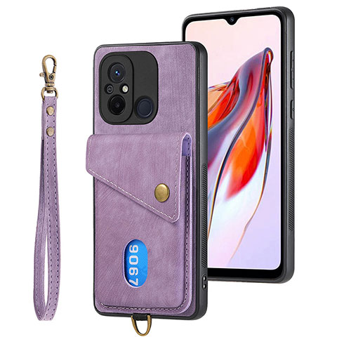 Custodia Silicone Ultra Sottile Morbida Cover con Magnetico S02D per Xiaomi Poco C55 Viola