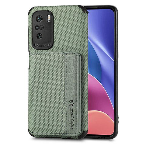 Custodia Silicone Ultra Sottile Morbida Cover con Magnetico S02D per Xiaomi Poco F3 5G Verde