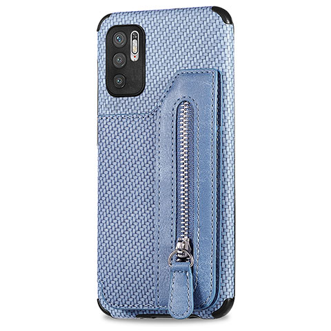 Custodia Silicone Ultra Sottile Morbida Cover con Magnetico S02D per Xiaomi POCO M3 Pro 5G Blu