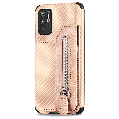 Custodia Silicone Ultra Sottile Morbida Cover con Magnetico S02D per Xiaomi POCO M3 Pro 5G Oro