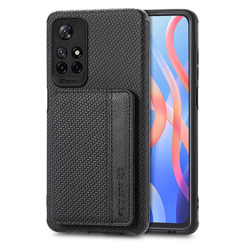 Custodia Silicone Ultra Sottile Morbida Cover con Magnetico S02D per Xiaomi Poco M4 Pro 5G Nero