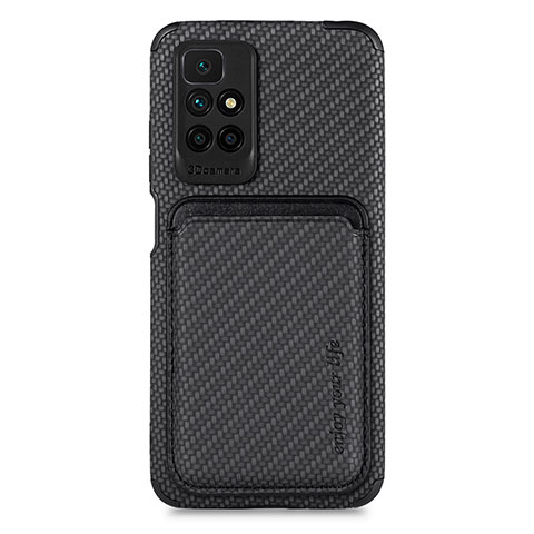 Custodia Silicone Ultra Sottile Morbida Cover con Magnetico S02D per Xiaomi Redmi 10 (2022) Nero