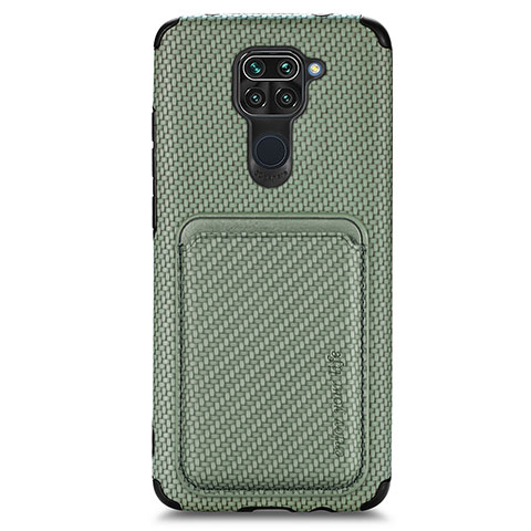 Custodia Silicone Ultra Sottile Morbida Cover con Magnetico S02D per Xiaomi Redmi 10X 4G Verde