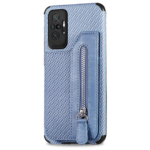 Custodia Silicone Ultra Sottile Morbida Cover con Magnetico S02D per Xiaomi Redmi Note 10 Pro Max Blu