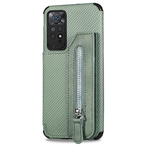 Custodia Silicone Ultra Sottile Morbida Cover con Magnetico S02D per Xiaomi Redmi Note 11S 4G Verde