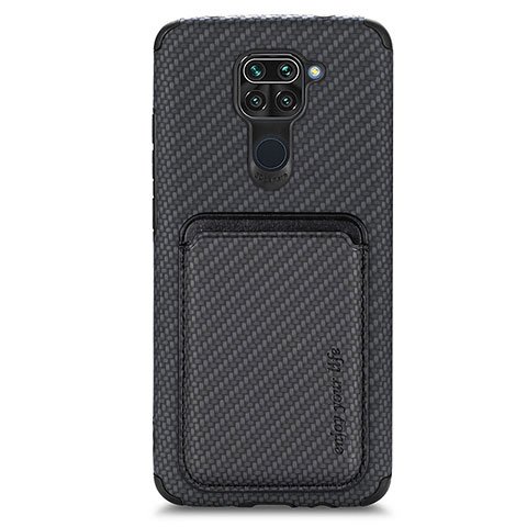 Custodia Silicone Ultra Sottile Morbida Cover con Magnetico S02D per Xiaomi Redmi Note 9 Nero