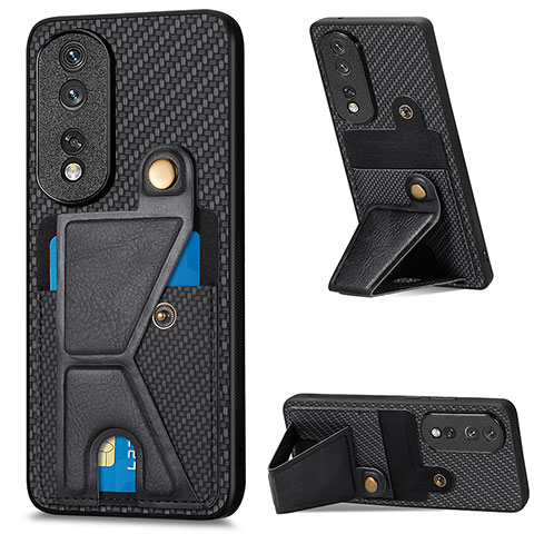 Custodia Silicone Ultra Sottile Morbida Cover con Magnetico S03D per Huawei Honor 80 Pro 5G Nero