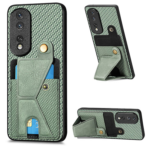 Custodia Silicone Ultra Sottile Morbida Cover con Magnetico S03D per Huawei Honor 80 Pro 5G Verde