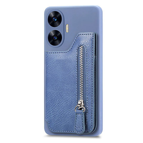 Custodia Silicone Ultra Sottile Morbida Cover con Magnetico S03D per Realme C55 Blu