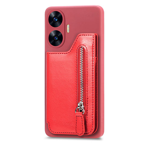 Custodia Silicone Ultra Sottile Morbida Cover con Magnetico S03D per Realme C55 Rosso