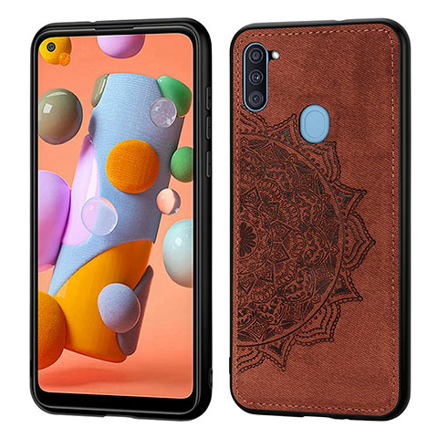 Custodia Silicone Ultra Sottile Morbida Cover con Magnetico S03D per Samsung Galaxy A11 Marrone