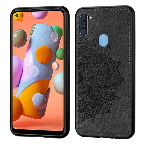 Custodia Silicone Ultra Sottile Morbida Cover con Magnetico S03D per Samsung Galaxy A11 Nero