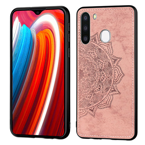 Custodia Silicone Ultra Sottile Morbida Cover con Magnetico S03D per Samsung Galaxy A21 European Oro Rosa