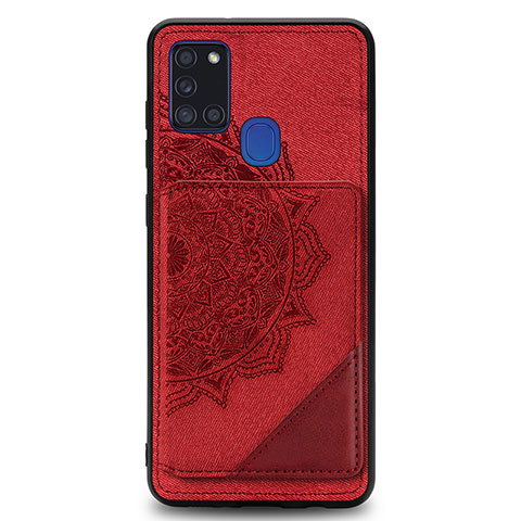 Custodia Silicone Ultra Sottile Morbida Cover con Magnetico S03D per Samsung Galaxy A21s Rosso