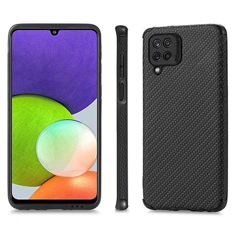 Custodia Silicone Ultra Sottile Morbida Cover con Magnetico S03D per Samsung Galaxy A22 4G Nero