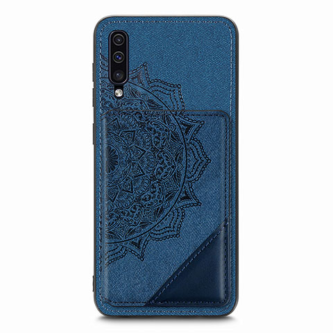 Custodia Silicone Ultra Sottile Morbida Cover con Magnetico S03D per Samsung Galaxy A30S Blu