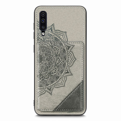 Custodia Silicone Ultra Sottile Morbida Cover con Magnetico S03D per Samsung Galaxy A50 Grigio