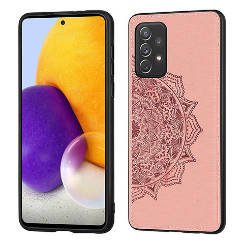 Custodia Silicone Ultra Sottile Morbida Cover con Magnetico S03D per Samsung Galaxy A52 5G Oro Rosa