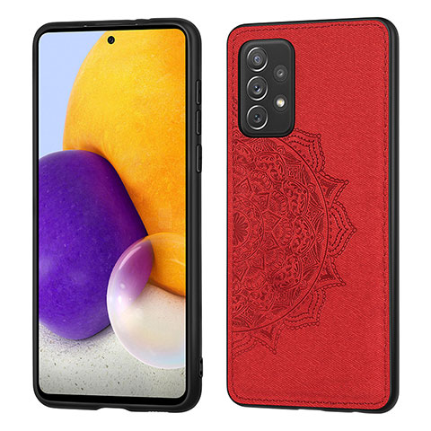 Custodia Silicone Ultra Sottile Morbida Cover con Magnetico S03D per Samsung Galaxy A52s 5G Rosso