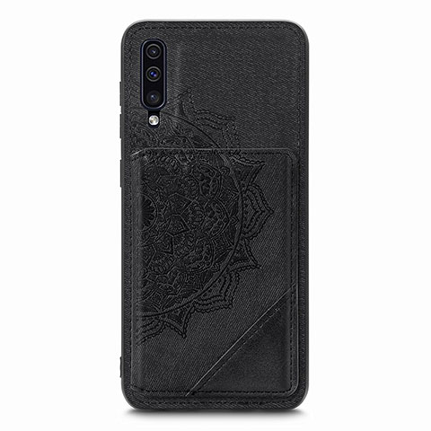 Custodia Silicone Ultra Sottile Morbida Cover con Magnetico S03D per Samsung Galaxy A70 Nero