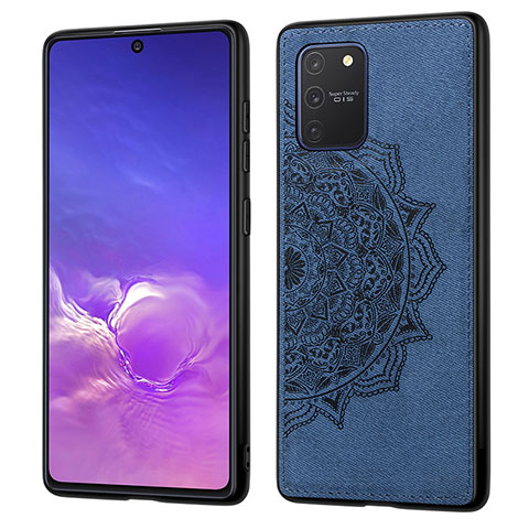 Custodia Silicone Ultra Sottile Morbida Cover con Magnetico S03D per Samsung Galaxy A91 Blu