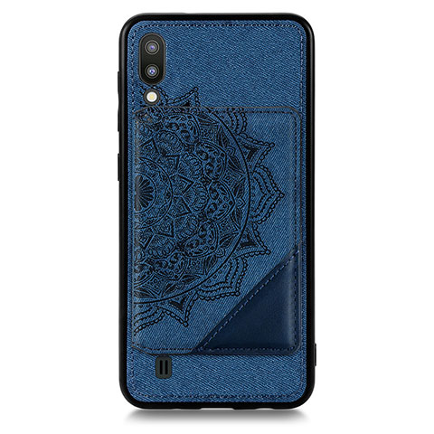 Custodia Silicone Ultra Sottile Morbida Cover con Magnetico S03D per Samsung Galaxy M10 Blu