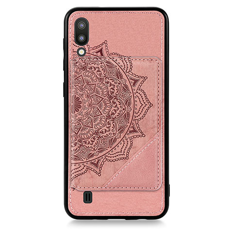 Custodia Silicone Ultra Sottile Morbida Cover con Magnetico S03D per Samsung Galaxy M10 Oro Rosa