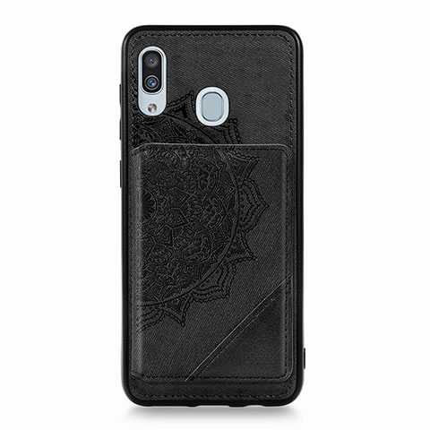 Custodia Silicone Ultra Sottile Morbida Cover con Magnetico S03D per Samsung Galaxy M10S Nero