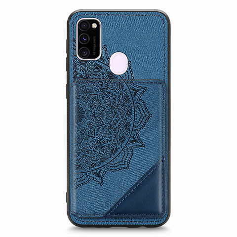 Custodia Silicone Ultra Sottile Morbida Cover con Magnetico S03D per Samsung Galaxy M30s Blu