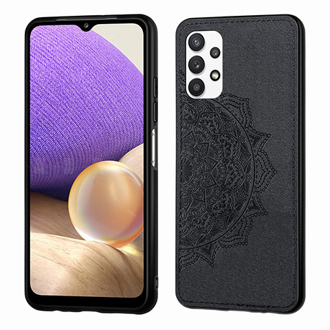 Custodia Silicone Ultra Sottile Morbida Cover con Magnetico S03D per Samsung Galaxy M32 5G Nero