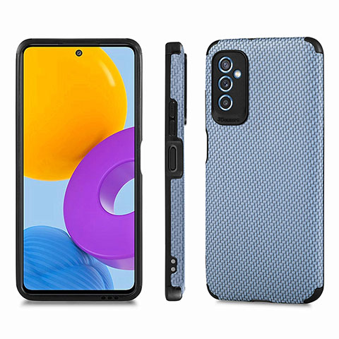 Custodia Silicone Ultra Sottile Morbida Cover con Magnetico S03D per Samsung Galaxy M52 5G Blu