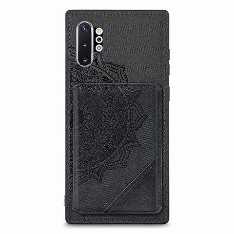 Custodia Silicone Ultra Sottile Morbida Cover con Magnetico S03D per Samsung Galaxy Note 10 Plus 5G Nero