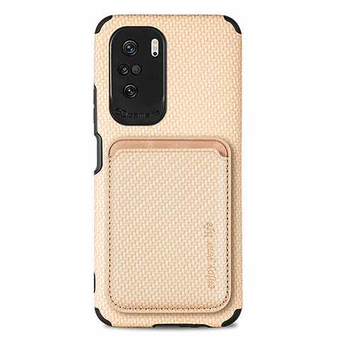 Custodia Silicone Ultra Sottile Morbida Cover con Magnetico S03D per Xiaomi Mi 11X Pro 5G Oro