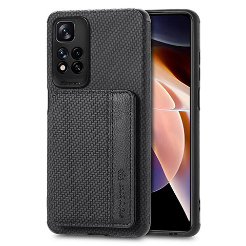 Custodia Silicone Ultra Sottile Morbida Cover con Magnetico S03D per Xiaomi Poco X4 NFC Nero