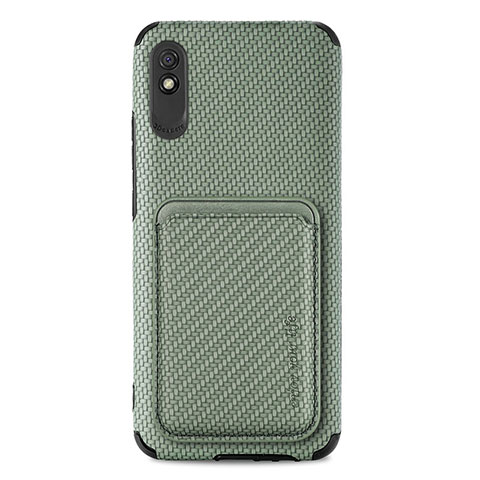 Custodia Silicone Ultra Sottile Morbida Cover con Magnetico S03D per Xiaomi Redmi 9A Verde