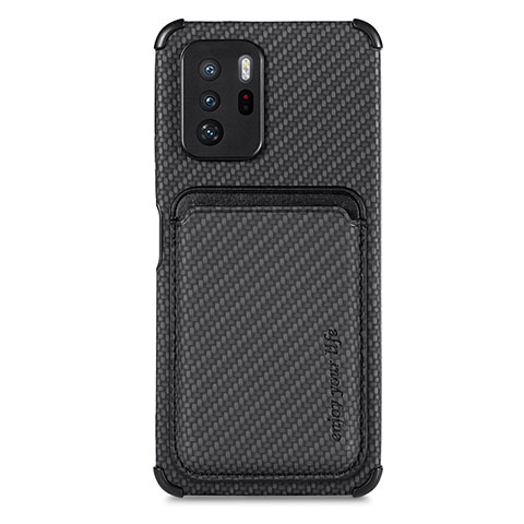 Custodia Silicone Ultra Sottile Morbida Cover con Magnetico S03D per Xiaomi Redmi Note 10 Pro 5G Nero