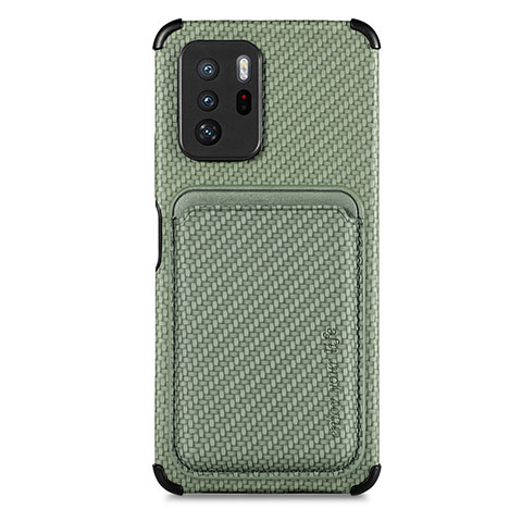 Custodia Silicone Ultra Sottile Morbida Cover con Magnetico S03D per Xiaomi Redmi Note 10 Pro 5G Verde